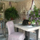 Desk with slipcovered chair, Thomas Burak Interiors, NYC