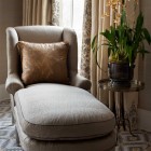 Master bedroom lounge seating, NYC, Thomas Burak Interiors