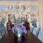 Dining room with wall murals